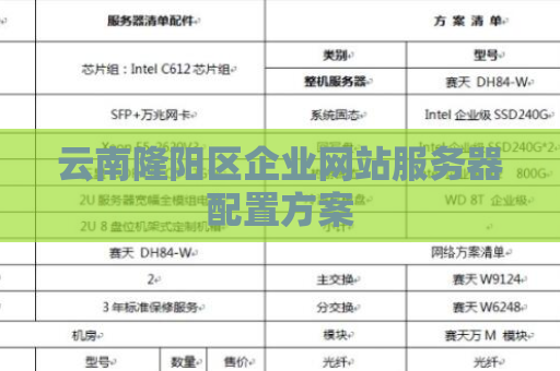云南隆阳区企业网站服务器配置方案